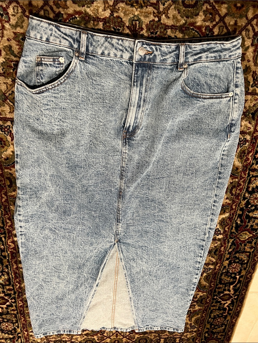 ASOS Long Light Blue Jean Skirt Size 14 - Picture 3 of 5